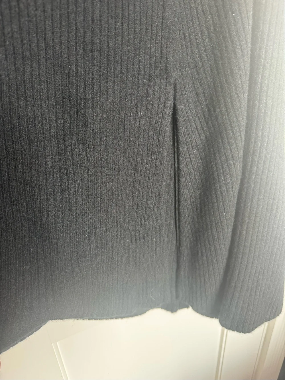 Minnie Rose Cashmere Black Knit Shawl Sweater - Picture 4 of 6